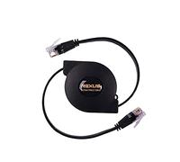 REXUS Câble réseau Ethernet plat rétractable Cat 6 de 10 m avec connecteur RJ45 pour Xbox, PS4, routeur, modem, jeu, commutateur (C6R10)