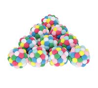 REXVTNS 10pcs Cat Ball Toy | Handmade Soft Plush Balls with Bell | Interactive Exercise & Scratching Toy for Cats/Kittens | Ease Boredom & Stress