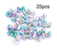 REXVTNS 25Pcs Pet Hair Bows | Gradient Ramp Bowknots for Cats/Small Dogs | Elastic Band Grooming Accessories | Holiday Dress Up | Polyester Sturdy Material