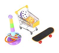 REXVTNS 4Pcs Parrot Puzzle Toys Set | Bell Ball Cart Skateboard Circle Kit for Standing Training | Interactive Bird Toys for Parrots/Cockatiels/Conures | Mental Stimulation & Exercise