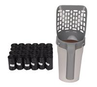 REXVTNS Cat Litter Scooper with Waste Bag | Detachable Design for Easy Maintenance | One - Hand Use | Includes 24 Garbage Bags for Home/Travel/Outdoor Use
