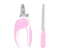 REXVTNS Clipper d'ongles pour Animaux de Compagnie Efficace et Jeu de fichiers | Trimmer métallique pour Chiens/Chats | Outil de toilettage Ergonomique avec poignée de poignée sécurisée (Pink)