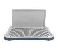 REXVTNS Dog Training Toilet with Removable Wall Column | Strong Mesh Design for Simple Maintenance | Portable Puppy Potty for Large/Medium/Small Pets | Unscented Plastic, 51x38x27cm (Dark Blue)