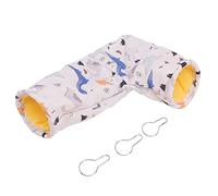 REXVTNS Hamster Corner Tunnel | Soft Machine Washable Hideaway Bed for Guinea Pigs/Sugar Gliders/Rabbits | Canvas & Fleece with Acrylic Rings | Includes 3 Hooks