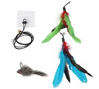 REXVTNS Jouet de Chat interactif avec Plume et créature | Teaser Suspendu pour Les Chats intérieurs/extérieurs | Corde réglable de 1,8 m pour Le soulagement du Stress et l'exercice | (Sticky Hook)