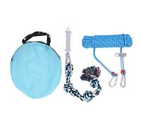 REXVTNS Jouet de Corde de Chien de Printemps 49.2ft | Jouet de remorqueur interactif pour Les Petits/Moyens/Grands Chiens | Builder Musculaire sûr avec Action d'amortisseur | Corde en (Blue)