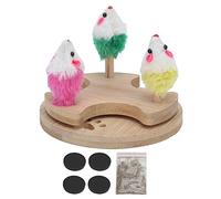 REXVTNS Jouet pour Chat en Bois avec Jouets en Peluche et Catnip | Jouet de Platine Interactive pour Chatons/Chats Adultes | Exercice et soulagement du Stress | Construction en Bois de