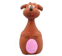 REXVTNS Latex Dog Squeaky Toy | Cartoon Design Tough Chew Toy | Interactive Pet Toy for Oral Care/Playtime/Bonding | Soft & Sturdy Material (Brown Dog)