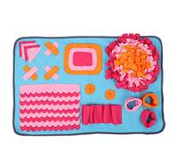 REXVTNS Lint Pet Snuffle Mat for Dogs/Cats/Mini Pigs | Slow Feeder Training Pad with Secure Silicone | Long - Lasting & Washable Sniffing Pad for Mental Stimulation | Pink, 28.3x18.9