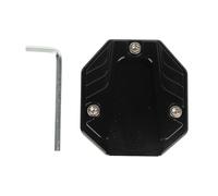 REXVTNS Motorcycle Side Stand Plate Pad | High Strength Aluminum Alloy Support | Kickstand Pad for Hot Pavement/Grass/Sand | Universal Fit Ground Stability Accessory (Black)