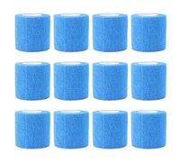 REXVTNS Paquet de 12 enveloppes de Graisse, Bandage en Chef Polyester Non tissé, Bandage Auto-adhésif, Bandages élastiques Animaux étanches Bandage de réparation Principal pour (Bleu)
