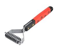 REXVTNS Pet Hair Comb | Stainless Steel Deshedding Tool for Dogs/Cats | Long Hair Grooming Brush with Rounded Tips | Secure Grip Ergonomic Handle (M377-10)