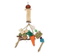 REXVTNS Rabbit Cage Hanging Chew Toys | Authentic Orchard Wood/Corn COB/Grass Ball | Teeth Grinding Toys for Guinea Pigs/Chinchillas/Hamsters | Wholesome Small Pet Chew Toys