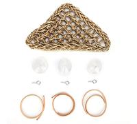 REXVTNS Reptile Hammock with Suction Cups | Plant - Based Grass Fiber Lounger for Lizards/Chameleons/Geckos | Easy Install Climbing Bed | 3 Strong Suction Cups & Hanging Ropes (M)