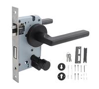 REXVTNS Serrure de poignée de porte de maison, revêtement antioxydant noir en aluminium, levier de porte résistant aux chocs pour chambre à coucher et pièce de maison