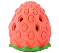 REXVTNS Strawberry Dog Chew Toy | Flexible Tooth Care Ball for Puppies/Small Dogs | Interactive Feeding Toy with Snack Holder | Bite - Proof & Safe Material