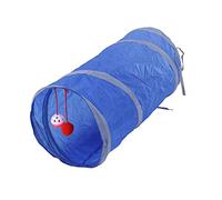 REXVTNS Tunnel de Chat Pliable avec Balle Suspendue | Jouet interactif pour Chats/Lapins/Chiots | Tunnel de Jeu d'animaux de Compagnie en Polyester résilient | Facile à Entretenir et (Blue)