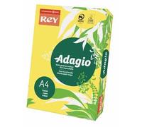 Rey Adagio - Lisse - 104 micromètres - jaune citron - A4 (210 x 297 mm) - 80 g/m² - 500 feuille(s) ramette - papier pour reprographie (pack de 5)
