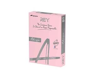 Rey Adagio - Lisse - 104 micromètres - rose - A4 (210 x 297 mm) - 80 g/m² - 500 feuille(s) ramette - papier pour reprographie (pack de 5)