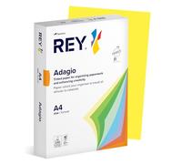 Rey Adagio - Lisse - 104 micromètres - jaune intense - A4 (210 x 297 mm) - 80 g/m² - 500 feuille(s) ramette - papier pour reprographie (pack de 5) G