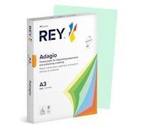 REY® ADAGIO, Papier couleur vert vif, 80g, A3, PEFC, ramette de 500 feuilles