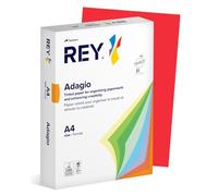 REY® ADAGIO, papier reprographique, rouge intense, 80g, A4, PEFC™, ramette de 500 feuilles