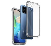REY Coque Anti-Shock pour Vivo Y10 - Y15s - Y01, TPU Transparent en Silicone Antichoc