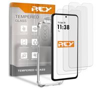 REY Lot de 3 Verre Trempé et Coque pour CUBOT X70, Verre trempé et Silicone TPU Haute résistance