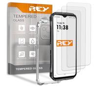 REY Lot de 3 Verre Trempé et Coque pour ULEFONE Armor 25T 4G - 25T Pro 5G, Verre trempé et Silicone TPU Haute résistance
