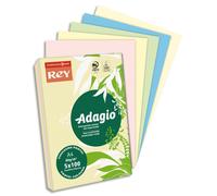 REY Ramette 100 feuilles x 5 teintes papier couleur pastel & vive ADAGIO assortis pastel&vifs A4 80g