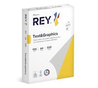 REY® TEXT & GRAPHICS, papier reprographique, blancheur élevée, 100g, A4, FSC®, ramette de 500 feuilles