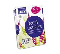 REY Text & Graphics - Satin - 100 microns - blanc - A4 (210 x 297 mm) - 80 g/m² - 500 feuille(s) papier pour reprographie
