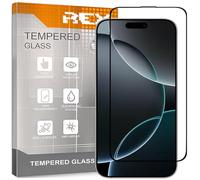 REY Verre Trempé 3D pour IPHONE 16 PRO MAX 6,9" - 17 PRO MAX 6,9", Noir, Protecteur d'écran qualité supérieure, Protection Complète, 3D, 4D, 5D