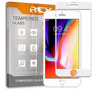 REY Verre Trempé 3D pour iPhone 8 Plus/iPhone 7 Plus, Blanc, Protecteur d'écran qualité supérieure, Protection Complète, 3D, 4D, 5D