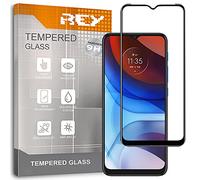 REY Verre Trempé 3D pour Motorola Moto E7 Power - Moto E7i Power, Noir, Protecteur d'écran qualité supérieure, Protection Complète, 3D, 4D, 5D
