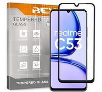 REY Verre Trempé 3D pour Oppo REALME C53 4G - REALME NARZO N53 4G - REALME Note 50 4G - REALME C51 4G, Noir, Protecteur d'écran qualité supérieure, Protection Complète, 3D, 4D, 5D