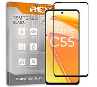 REY Verre Trempé 3D pour Oppo REALME C55 - Oppo REALME NARZO N55, Noir, Protecteur d'écran qualité supérieure, Protection Complète, 3D, 4D, 5D
