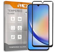 REY Verre Trempé 3D pour Samsung Galaxy A34 5G, Noir, Protecteur d'écran qualité supérieure, Protection Complète, 3D, 4D, 5D