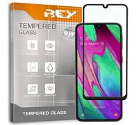 REY Verre Trempé 3D pour Samsung Galaxy A40, Noir, Protecteur d'écran qualité supérieure, Protection Complète, 3D, 4D, 5D