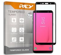 REY Verre Trempé 3D pour Samsung Galaxy J4 Plus 2018 / J6 Plus 2018 / J4 Core, Noir, Protecteur d'écran qualité supérieure, Protection Complète, 3D, 4D, 5D