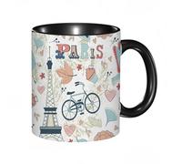 reyawdf Tasse Originale avec Illustration Personnalisée,Dove Cupcake Tour Eiffel Fleurs Falling Leaves,Mug Humour pour Collègue, Cadeau Unique pour Noël, Anniversaire, Retraite, Amis et Famille,330ml