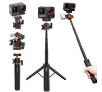 REYGEAK 55cm Trépied Extensible Selfie Stick pour Insta360 X5/X4 Air/Ace Pro 2, avec Sabot Froid et Adaptateur de Montage à Détachement Rapide pour Support Insta360