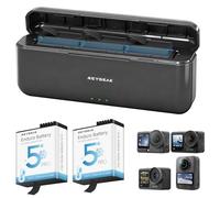 REYGEAK Batterie et Chargeur pour DJI Osmo Action 6/5/4/3-2 Batteries de Rechange 2200mAh avec Chargeur Triple, Accessoire d‘Extension d’Autonomie pour OSMO Action Accessoires