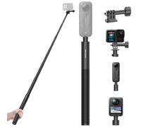REYGEAK Perche à Selfie Invisible en Aluminium de 130 cm, trépied Monopode Extensible avec Adaptateur Compatible avec DJI Osmo 360/Pocket 3, Insta-360 X5//Ace Pro