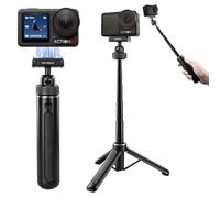 REYGEAK Perche à selfie magnétique pour DJI Osmo Action 6/5/4/3/Nano, poignée extensible avec support à dégagement rapide, rotule à 360° pour vidéo verticale, trépied compact (pour Action 5/4/3/360)