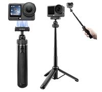 REYGEAK Perche à selfie magnétique pour DJI Osmo Action 6/5/4/3/Nano, poignée extensible avec support à dégagement rapide, rotule à 360° pour vidéo verticale, trépied compact (pour Action 6/Nano)