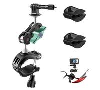 REYGEAK Pince de support de guidon de vélo - Compatible avec les caméras GoPro Hero 12/Hero 11/10 Insta360 X3 DJI Osmo Action - Rotation à 360° - Modèle aluminium