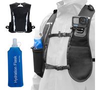 REYGEAK Sangle de Fixation de la Poitrine pour caméra de Sport, Sangle de Sac à Dos pour gopro 13, Fixation de Gilet de Course réglable à Deux Pattes pour GoPro Hero 13/12/11/10, DJI Action 5 Pro