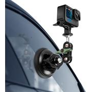 REYGEAK Support à Ventouse Robuste en Aluminium pour caméra, avec Clip téléphone, Support Téléphone Voiture Compatible pour GoPro Hero 12 Hero 11/10/9, Insta360 X3,DJI Action 4/3,Nikon, Sony