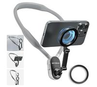 REYGEAK Support Magnétique pour Téléphone Portable, Support pour POV/Vlog Selfie Mount Hand Free Phone Neck Holder Chest Stand Strap Video Recording pour iPhone 15 14 13 12 Android Phones